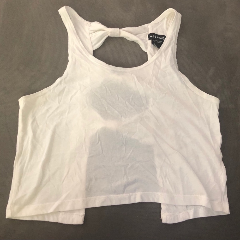 Cream Crop Top w/ Bow Backing